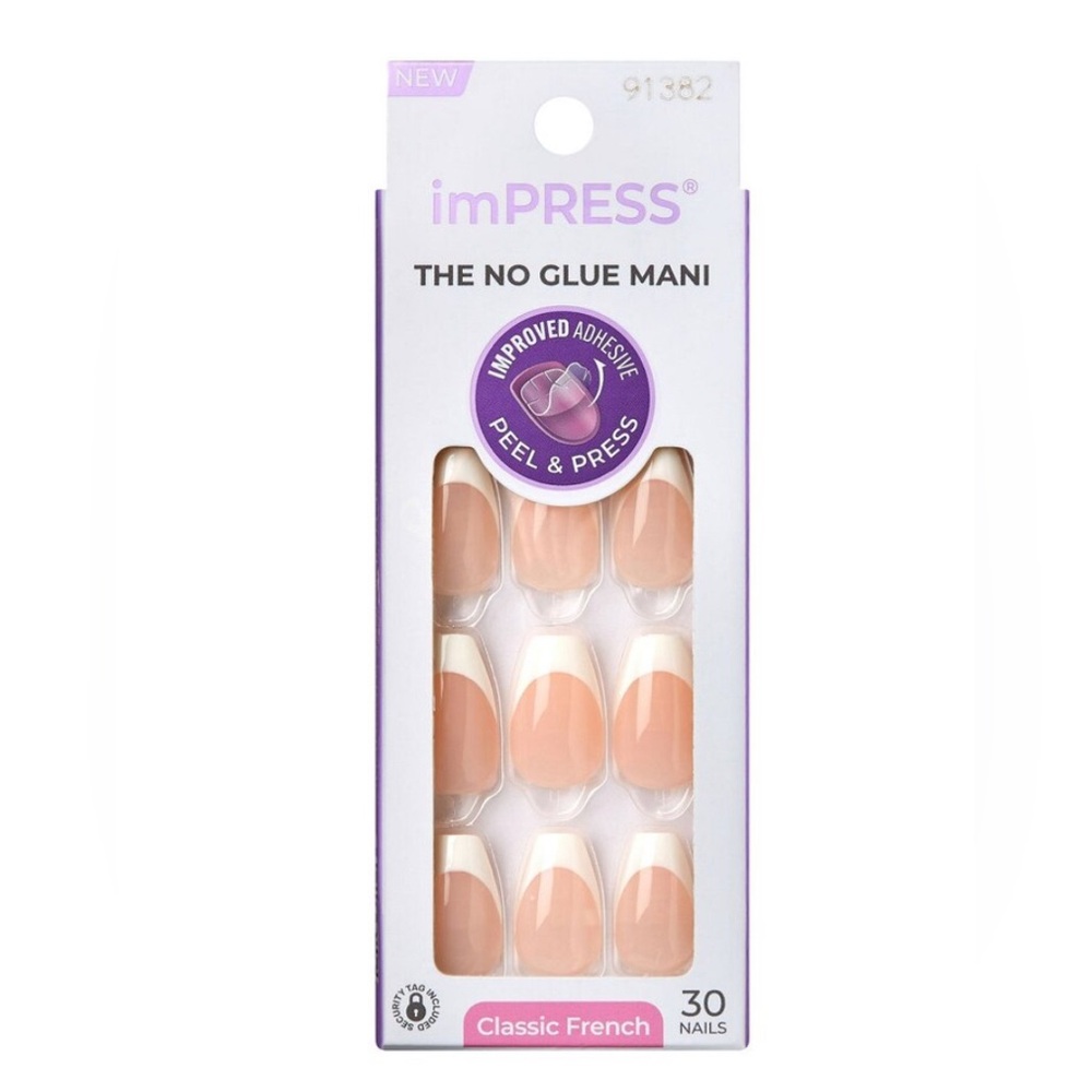 imPRESS Nude Pink and White French Tip Press-On Nails